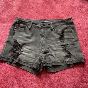 Black Jean Shorts